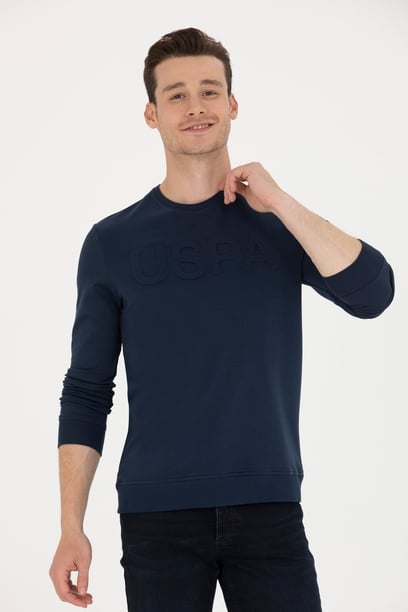 Erkek Lacivert Basic Sweatshirt