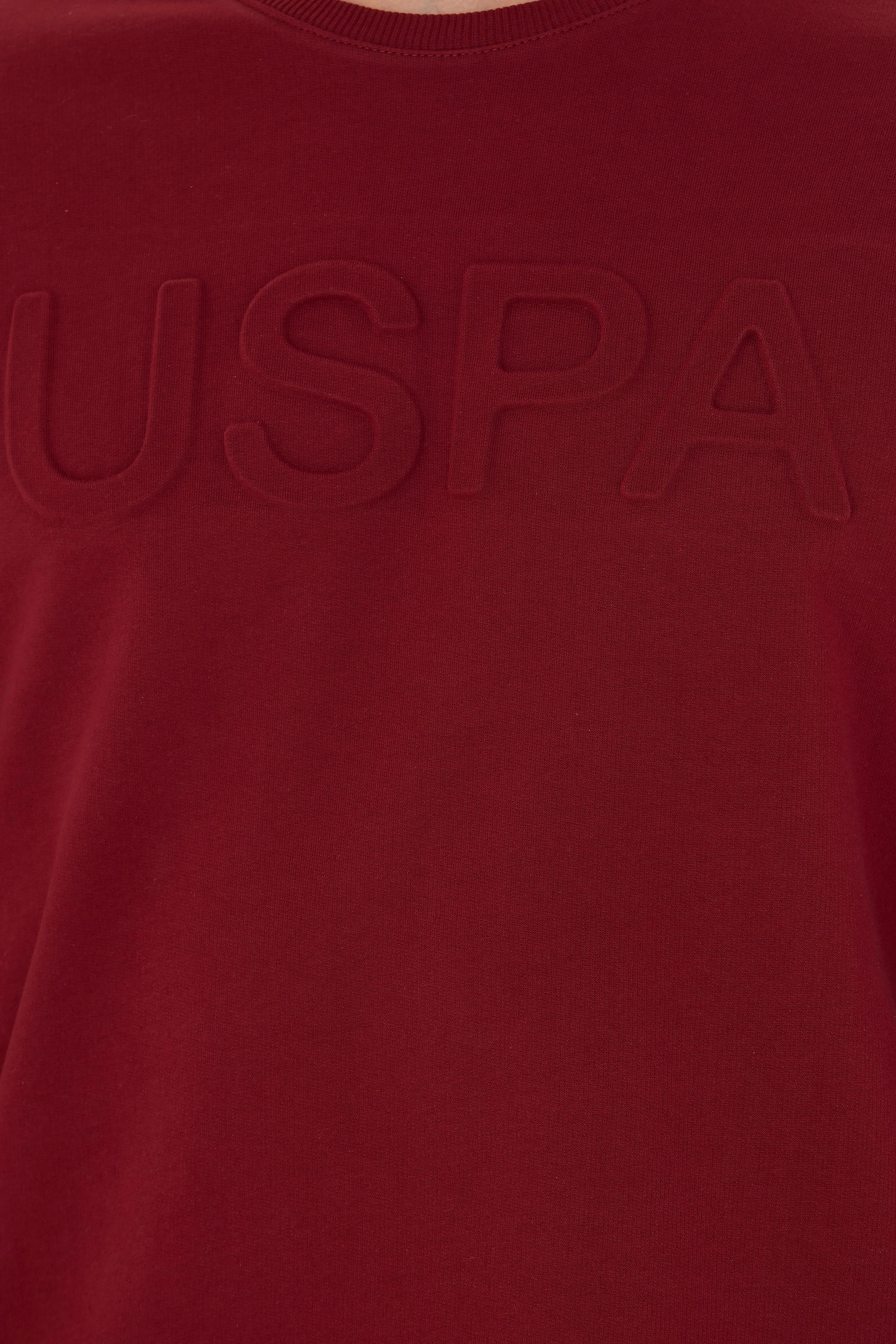 Erkek Bordo Basic Sweatshirt - Image 7