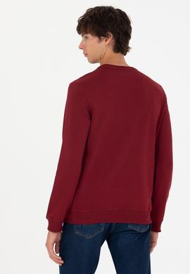 Erkek Bordo Basic Sweatshirt - 50269402057