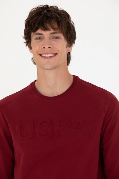 Erkek Bordo Basic Sweatshirt