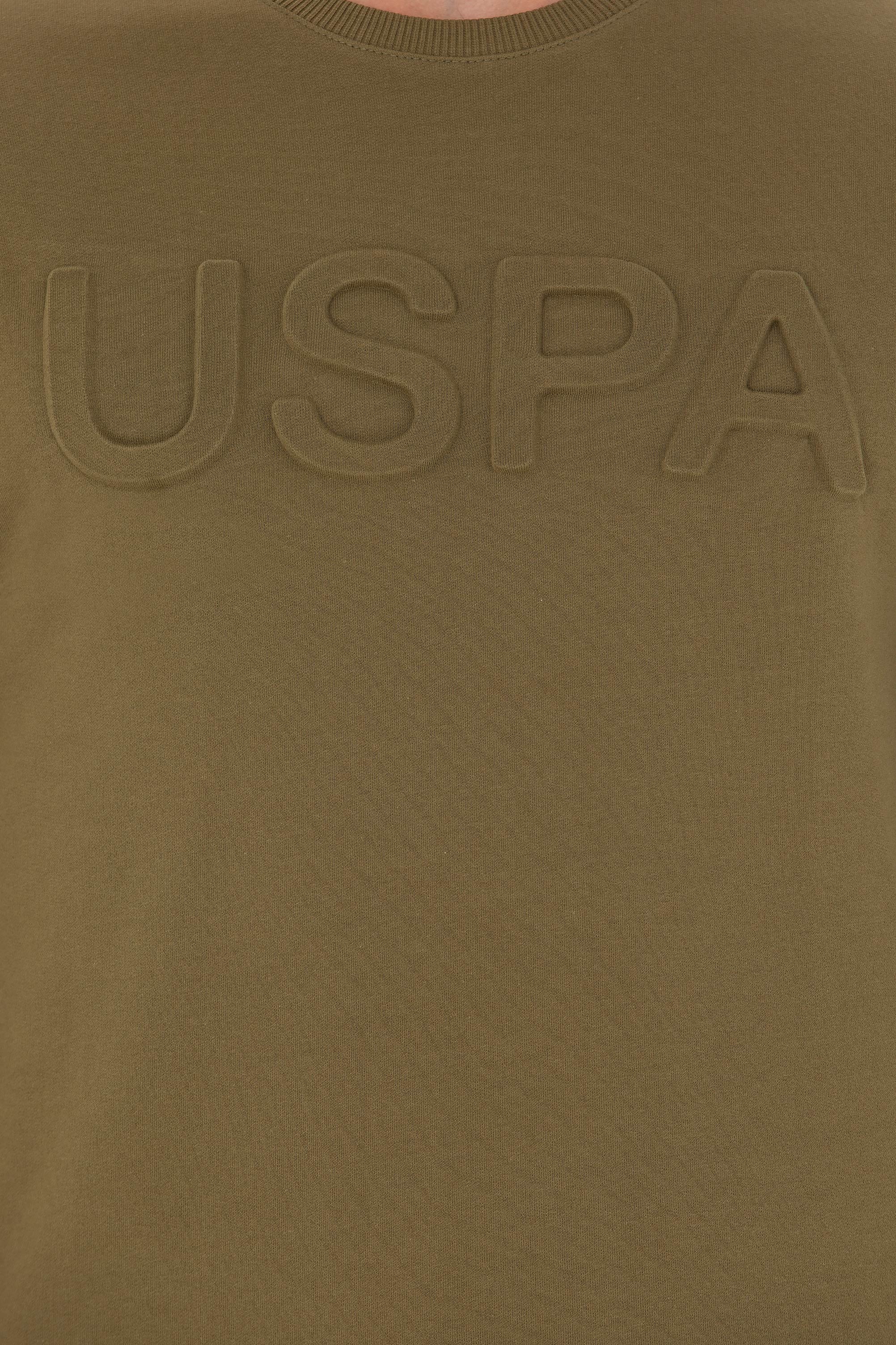 Erkek Haki Basic Sweatshirt - Image 7