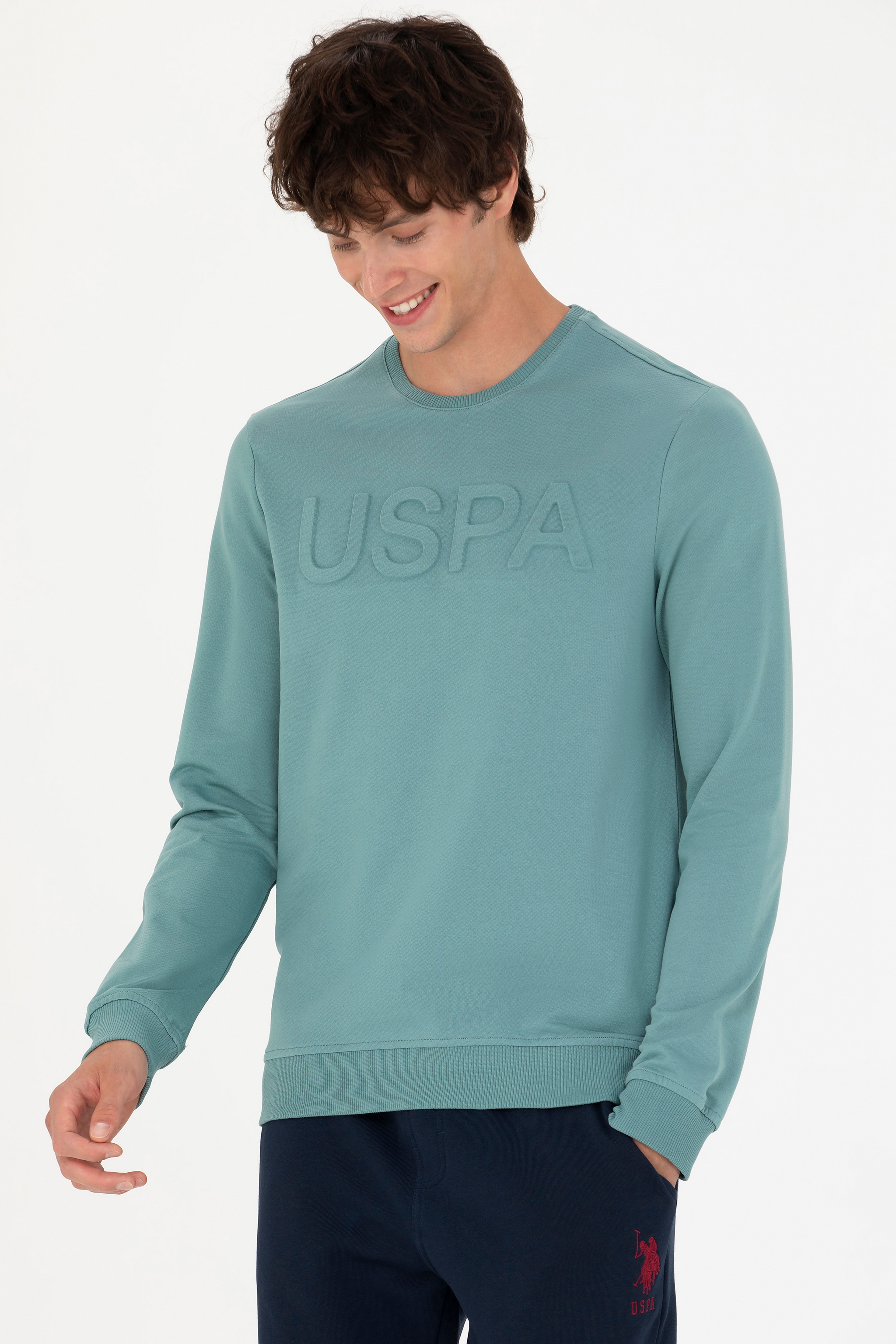 Erkek Mint Basic Sweatshirt