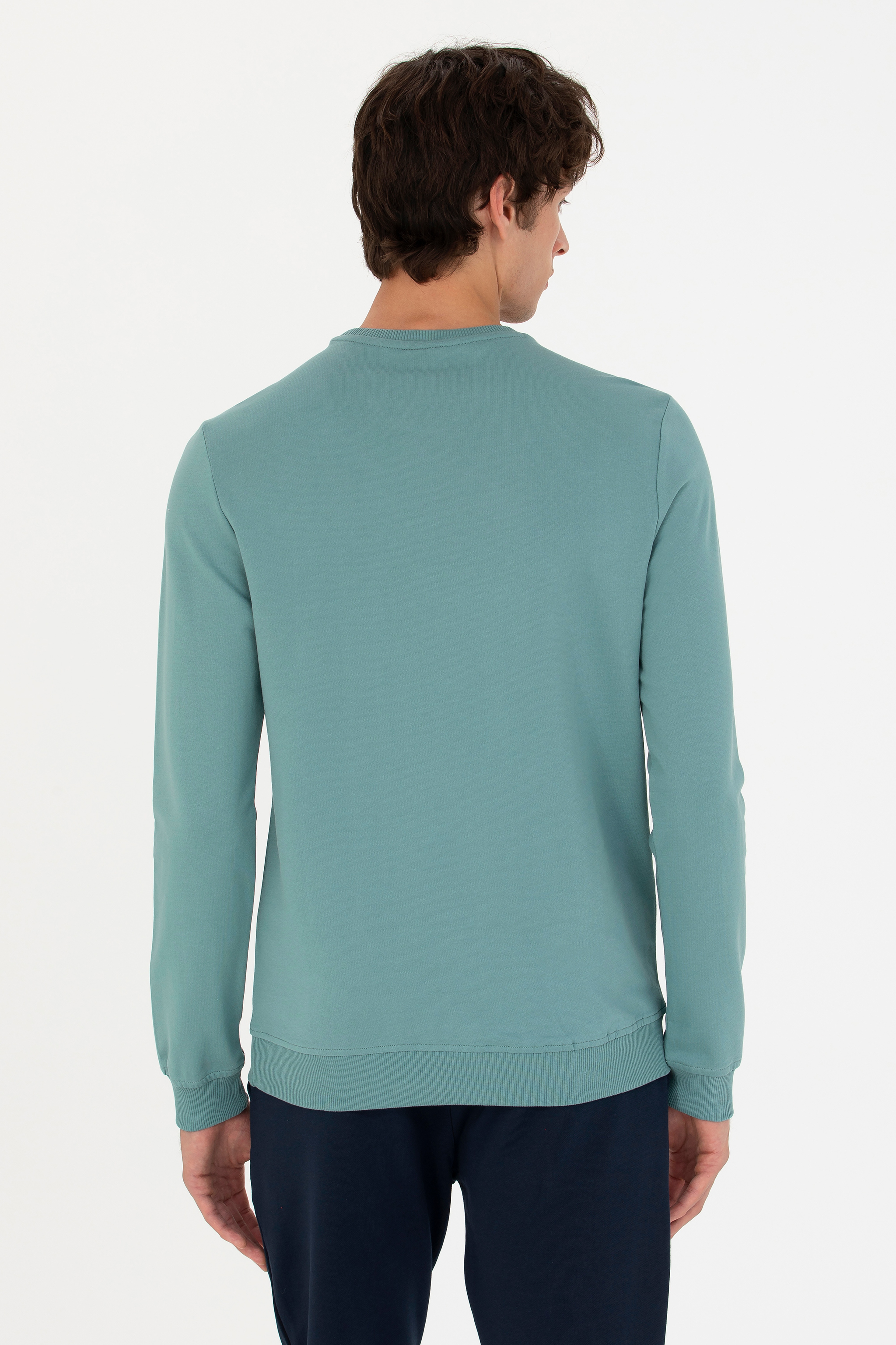 Erkek Mint Basic Sweatshirt