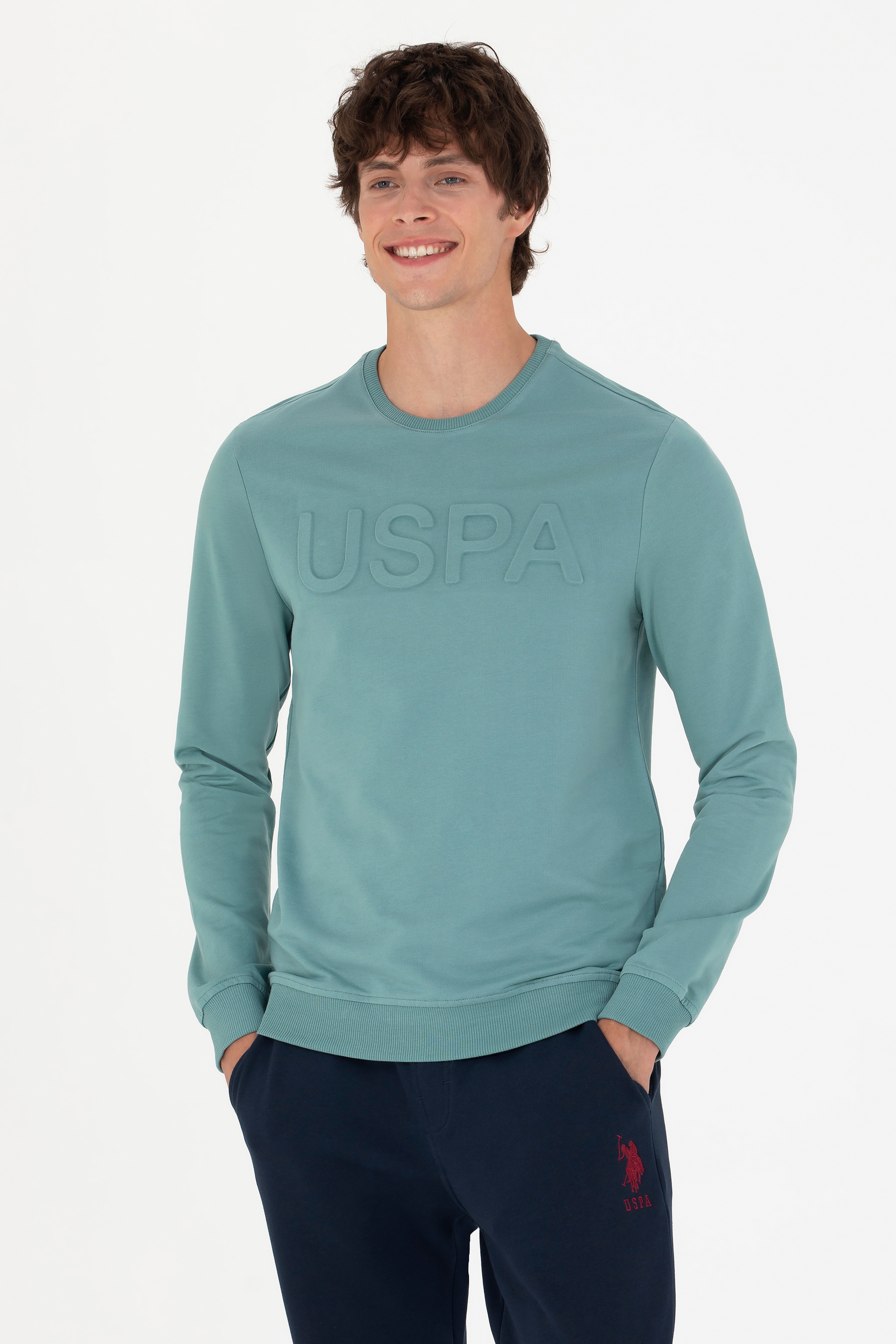 Erkek Mint Basic Sweatshirt - Image 1