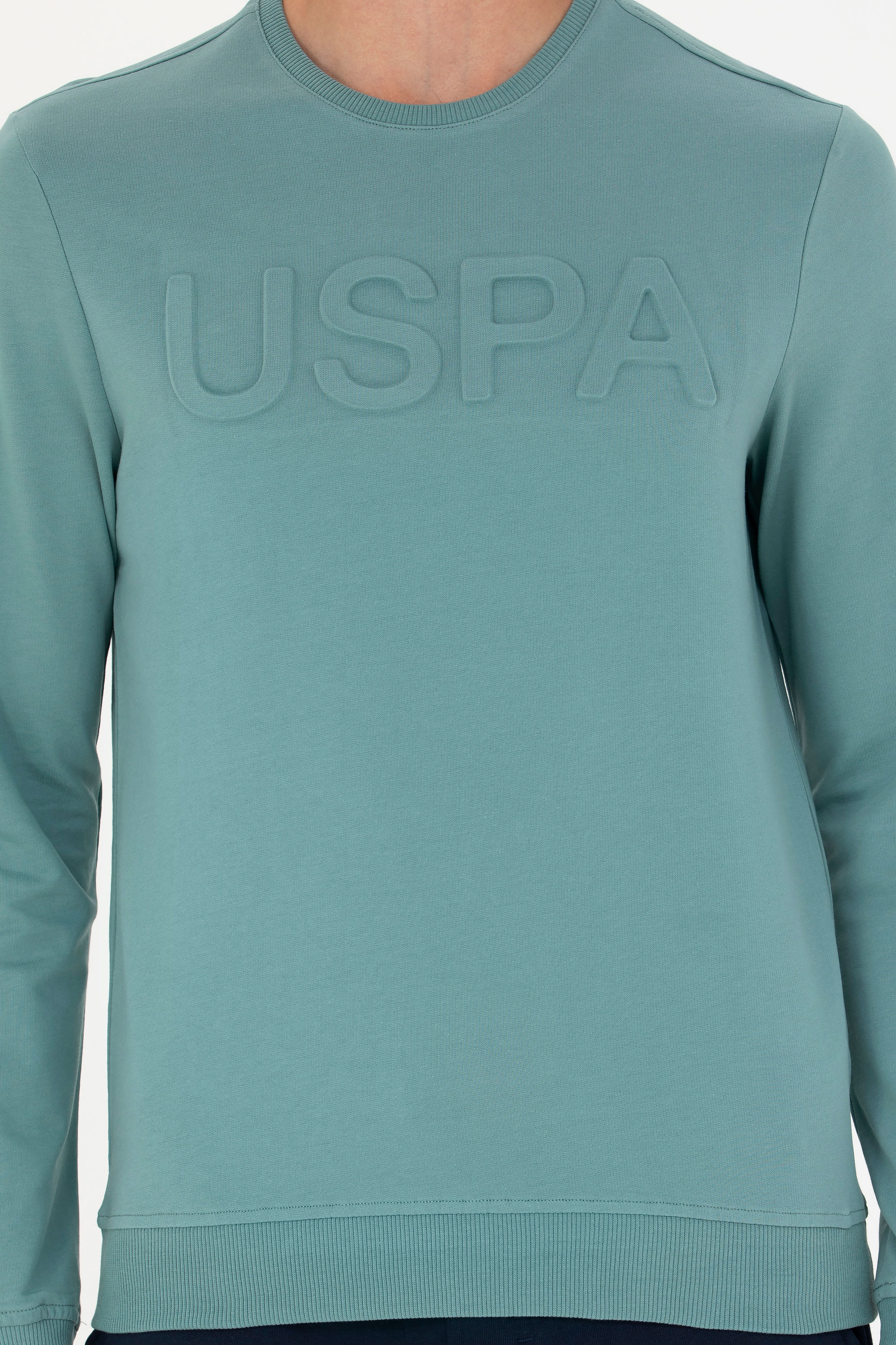 Erkek Mint Basic Sweatshirt - Image 6