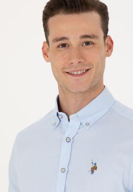 Erkek Açık Mavi Uzun Kollu Basic Gömlek - 50271276009