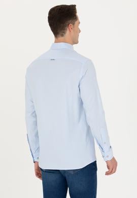Erkek Açık Mavi Uzun Kollu Basic Gömlek - 50271276009