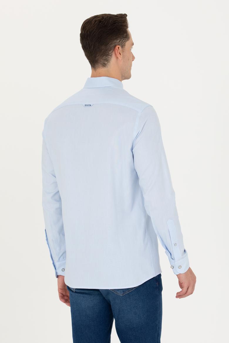Erkek Açık Mavi Uzun Kollu Basic Gömlek - 50271276009