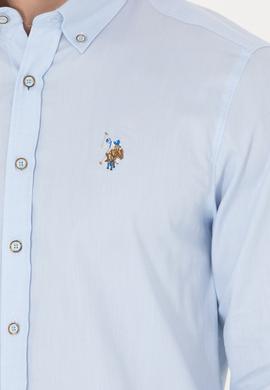 Erkek Açık Mavi Uzun Kollu Basic Gömlek - 50271276009