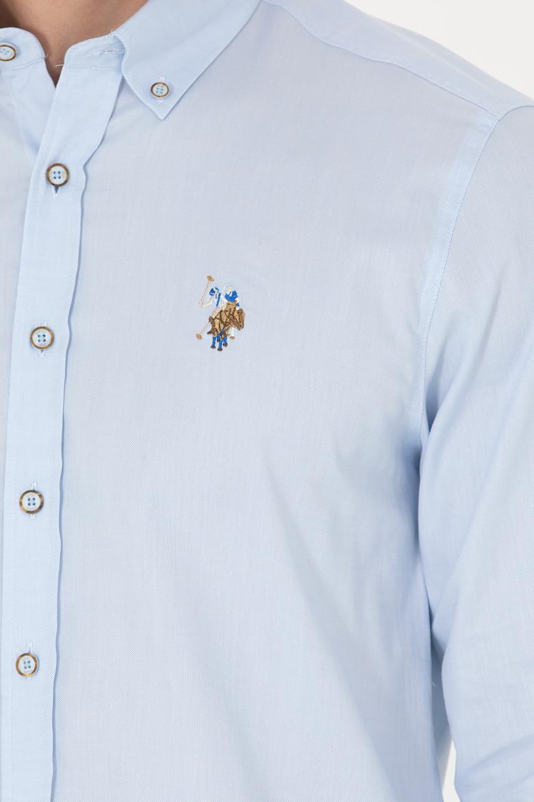 Erkek Açık Mavi Uzun Kollu Basic Gömlek - 50271276009