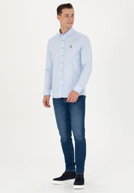 Erkek Açık Mavi Uzun Kollu Basic Gömlek - 50271276009
