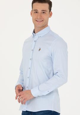 Erkek Açık Mavi Uzun Kollu Basic Gömlek - 50271276009