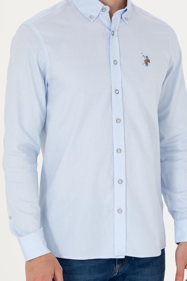 Erkek Açık Mavi Uzun Kollu Basic Gömlek - 50271276009