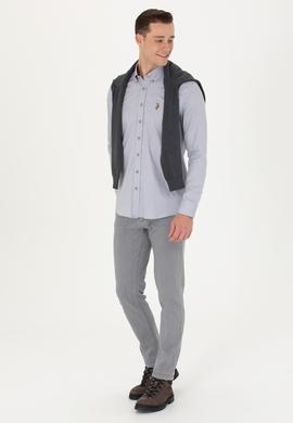 Erkek Gri Uzun Kollu Basic Gömlek - 50271276134