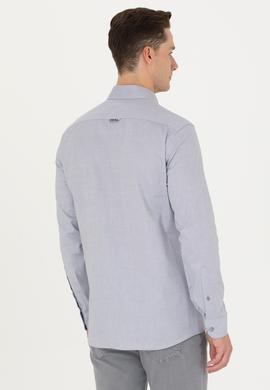 Erkek Gri Uzun Kollu Basic Gömlek - 50271276134