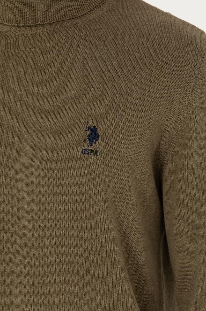 Erkek Haki Melanj Basic Kazak