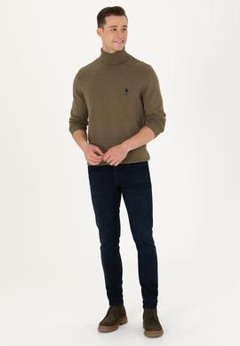 Erkek Haki Melanj Basic Kazak - 50268935125