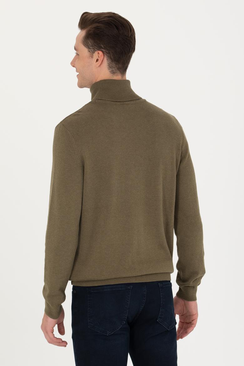 Erkek Haki Melanj Basic Kazak - 50268935125