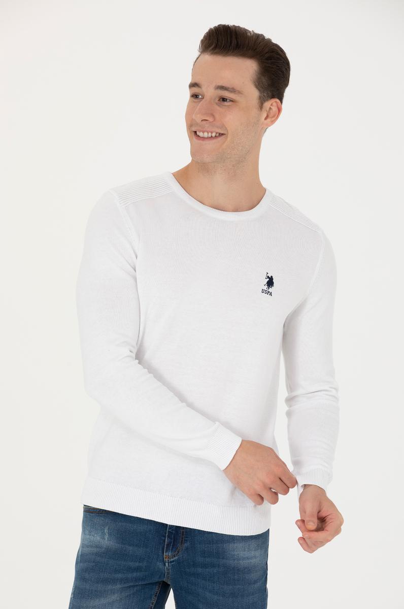 Erkek Beyaz Basic Kazak