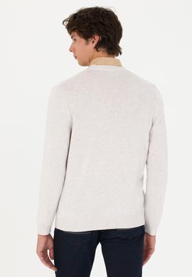 Erkek Taş Melanj Basic Triko Hırka - 50275843050