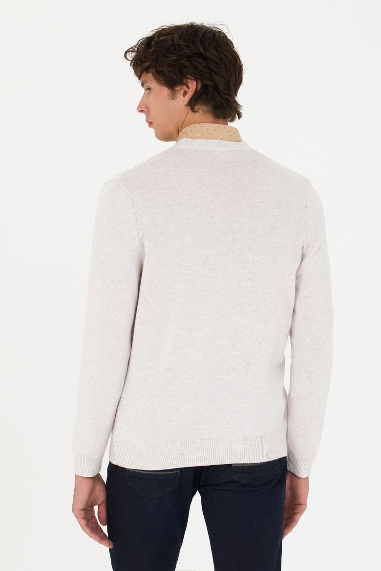 Erkek Taş Melanj Basic Triko Hırka - 50275843050