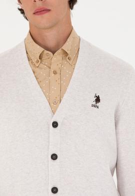 Erkek Taş Melanj Basic Triko Hırka - 50275843050