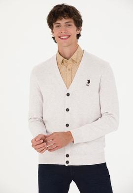 Erkek Taş Melanj Basic Triko Hırka - 50275843050