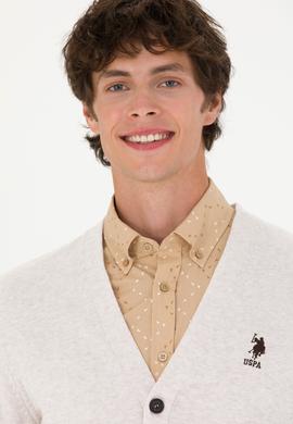 Erkek Taş Melanj Basic Triko Hırka - 50275843050