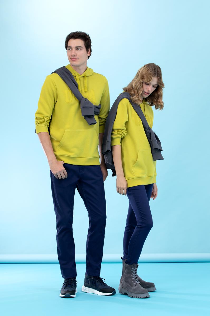 Fıstık Kapüşonlu Basic Sweatshirt