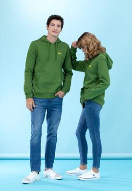 Yeşil Kapüşonlu Basic Sweatshirt - 50273935031