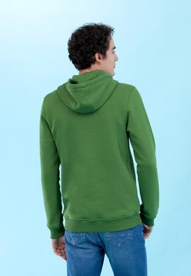Yeşil Kapüşonlu Basic Sweatshirt - 50273935031