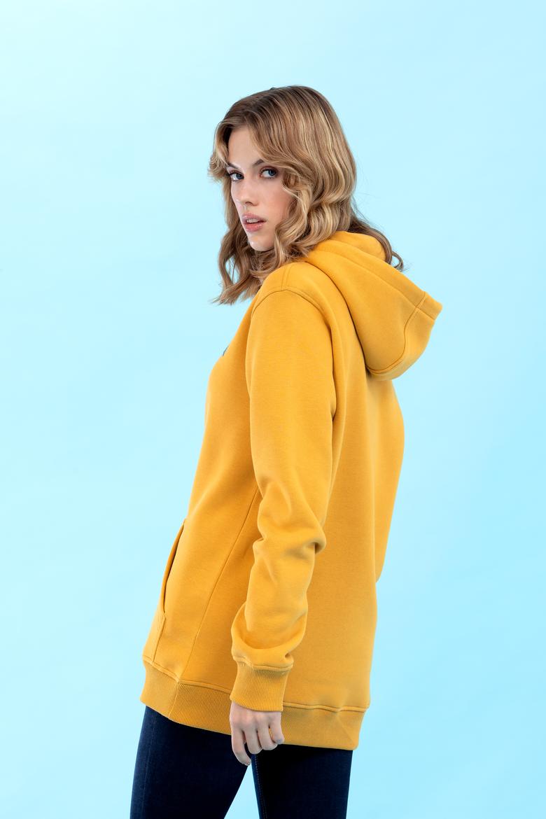 Hardal Kapüşonlu Basic Sweatshirt - 50273935021