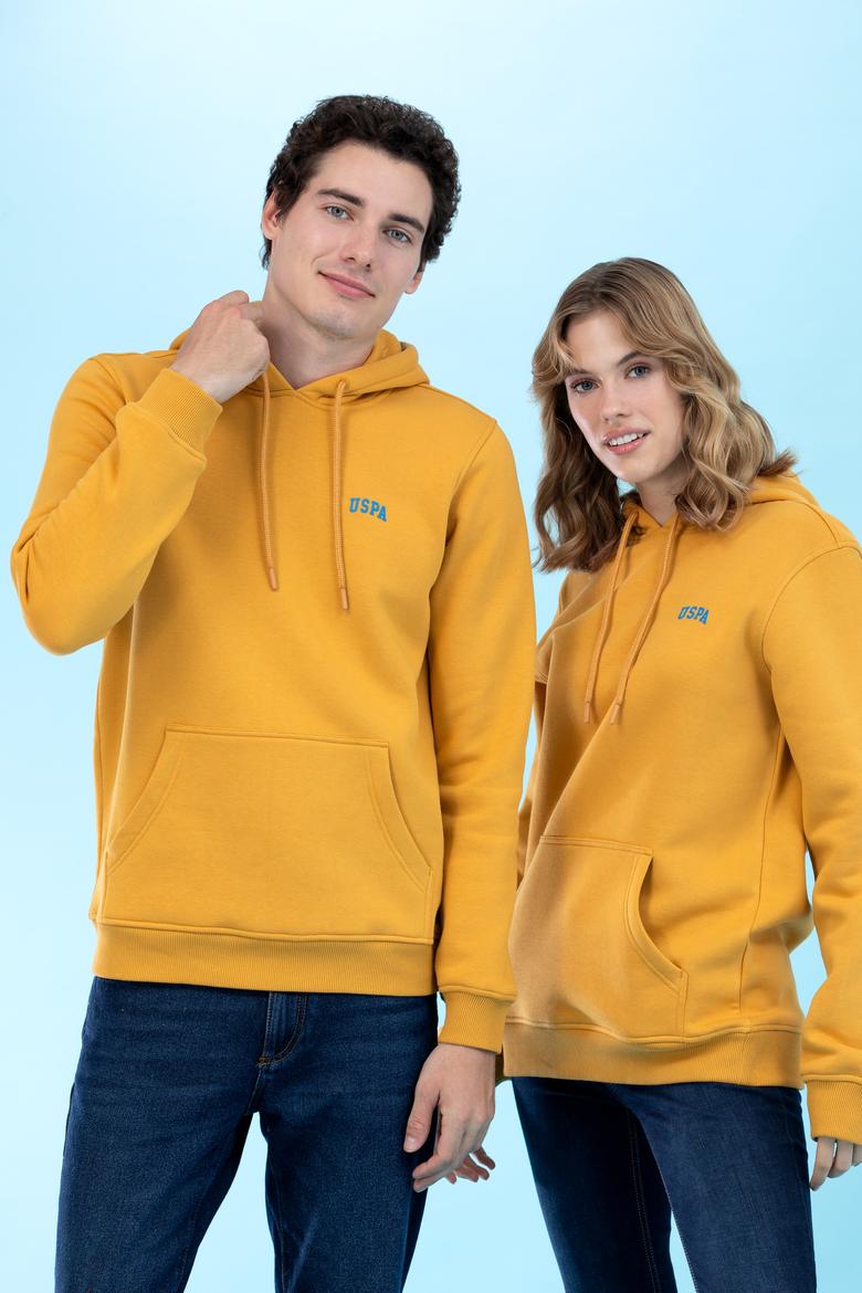 Hardal Kapüşonlu Basic Sweatshirt