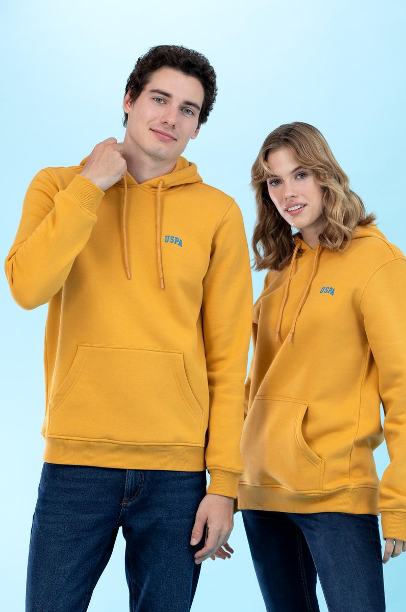 Hardal Kapüşonlu Basic Sweatshirt