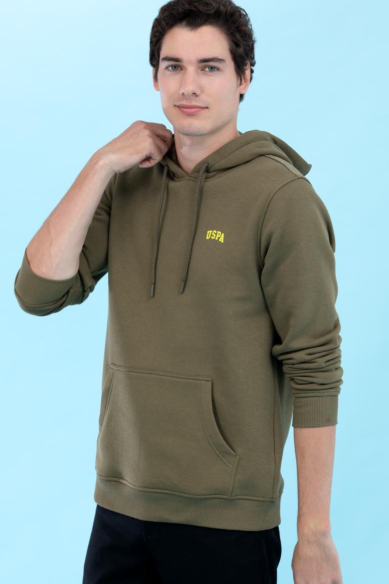 Haki Kapüşonlu Basic Sweatshirt - 50273935071