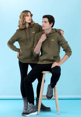 Haki Kapüşonlu Basic Sweatshirt - 50273935071