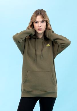 Haki Kapüşonlu Basic Sweatshirt - 50273935071