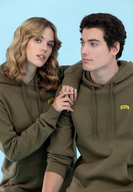 Haki Kapüşonlu Basic Sweatshirt - 50273935071