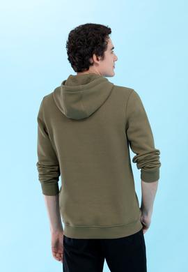 Haki Kapüşonlu Basic Sweatshirt - 50273935071