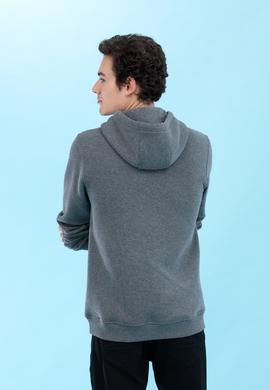Antrasit Melanj Kapüşonlu Basic Sweatshirt - 50273935111