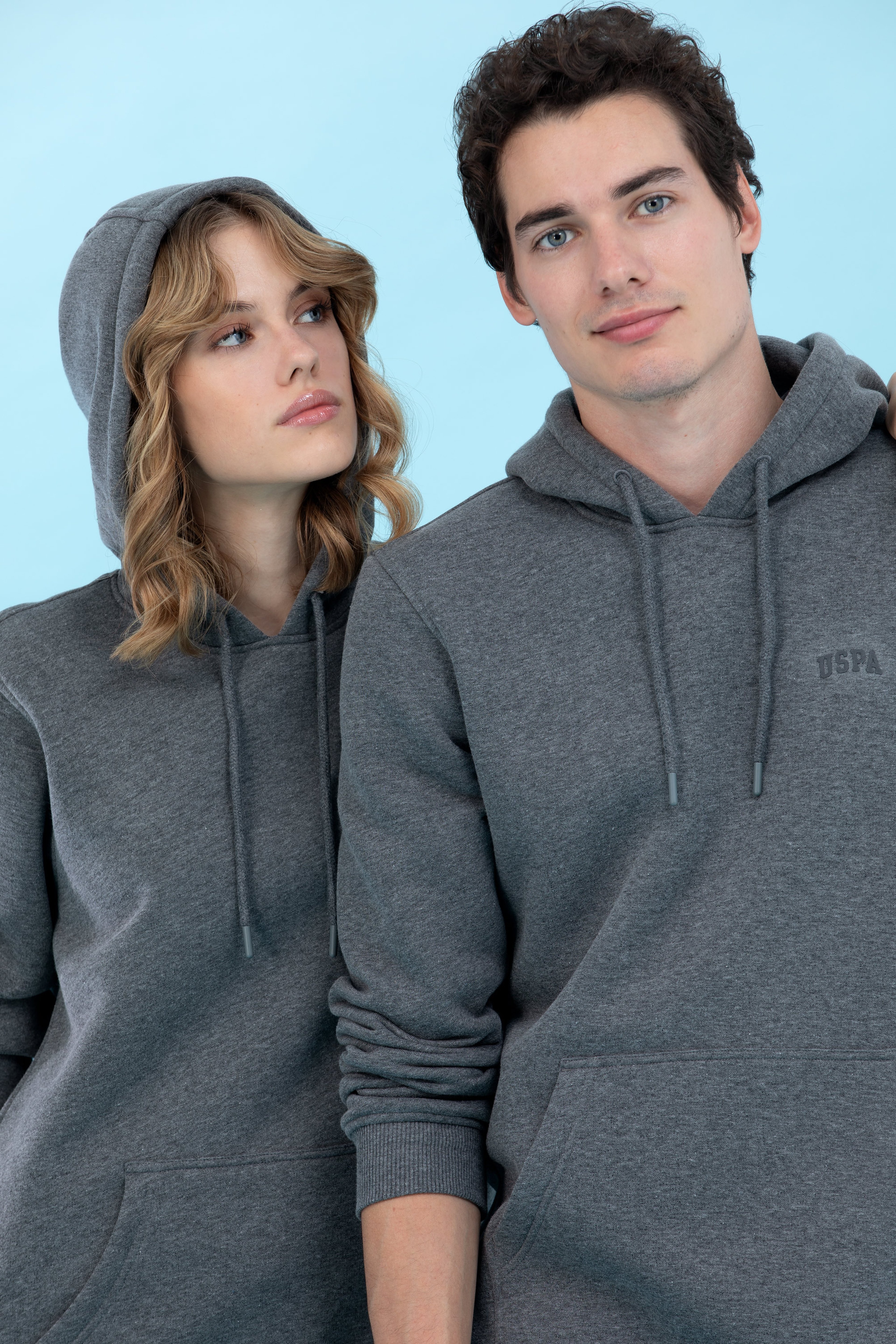 Antrasit Melanj Kapüşonlu Basic Sweatshirt - Image 2
