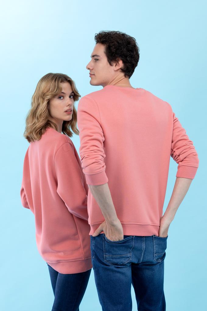 Somon Bisiklet Yaka Basic Sweatshirt