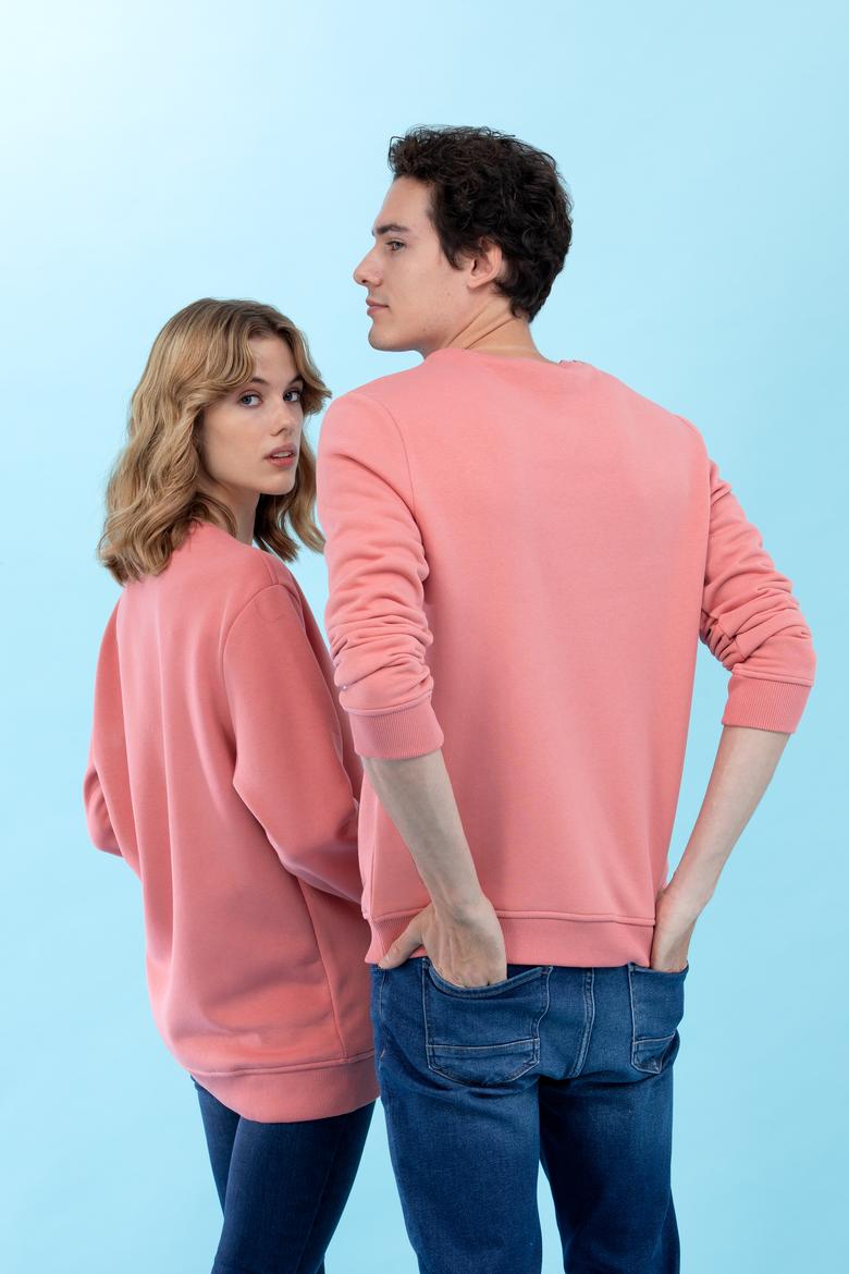 Somon Bisiklet Yaka Basic Sweatshirt