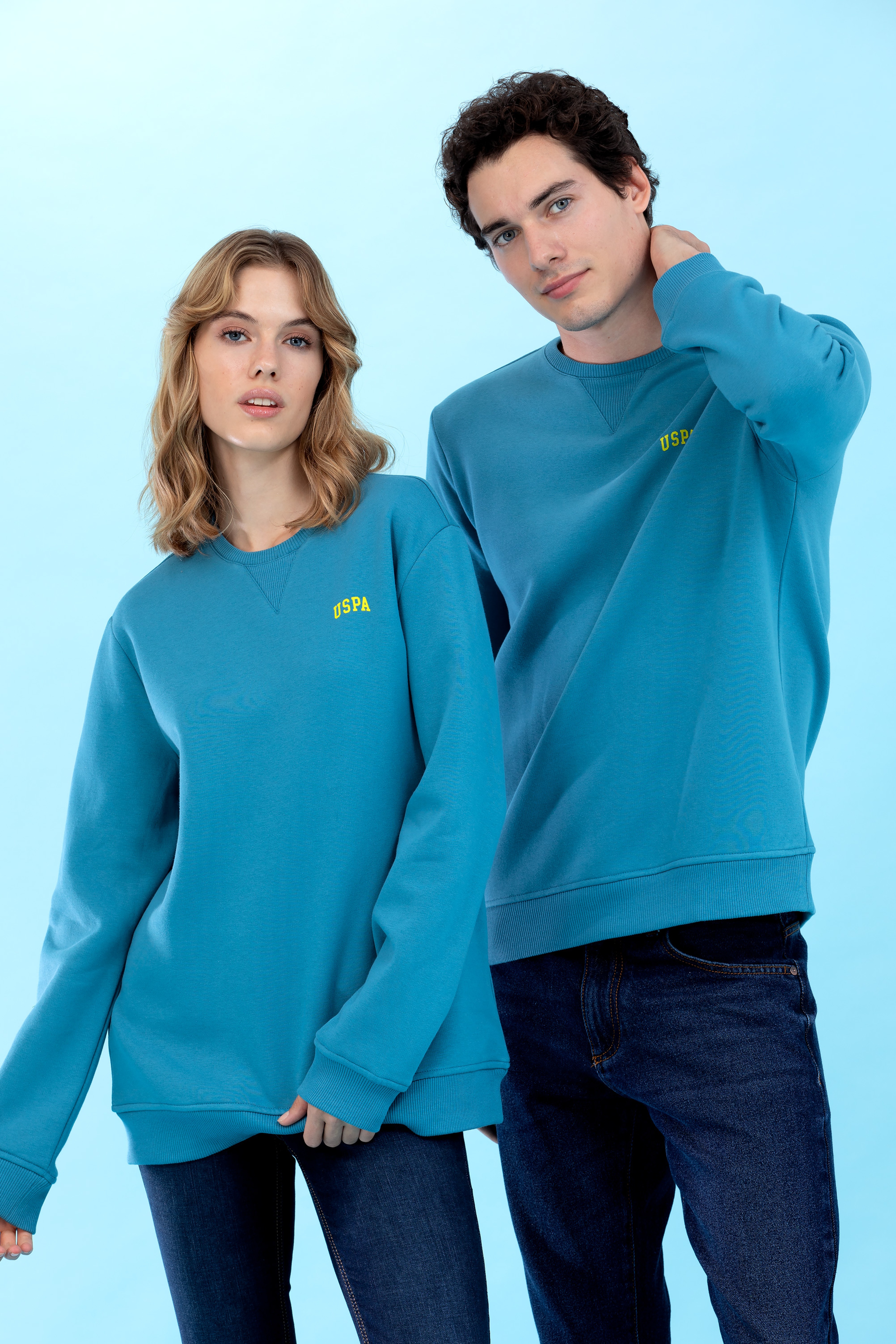 Petrol Bisiklet Yaka Basic Sweatshirt - Image 3