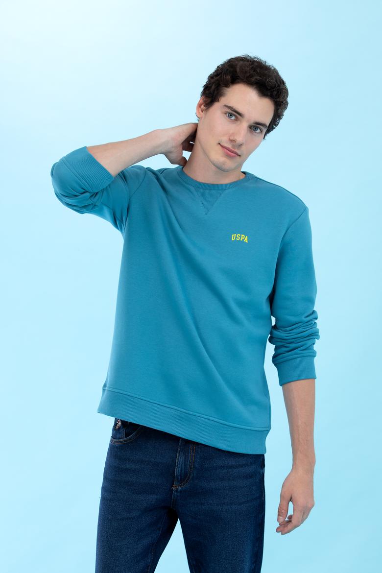 Petrol Bisiklet Yaka Basic Sweatshirt - 50276089121