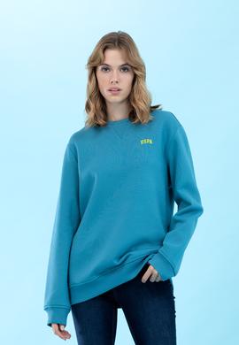 Petrol Bisiklet Yaka Basic Sweatshirt - 50276089121