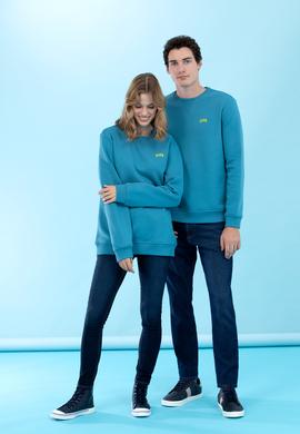 Petrol Bisiklet Yaka Basic Sweatshirt - 50276089121