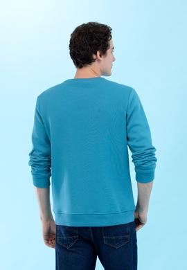 Petrol Bisiklet Yaka Basic Sweatshirt - 50276089121
