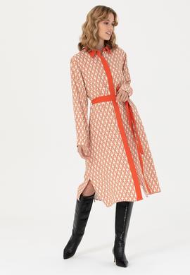 Kadın Krem Dokuma Elbise - 50271172014