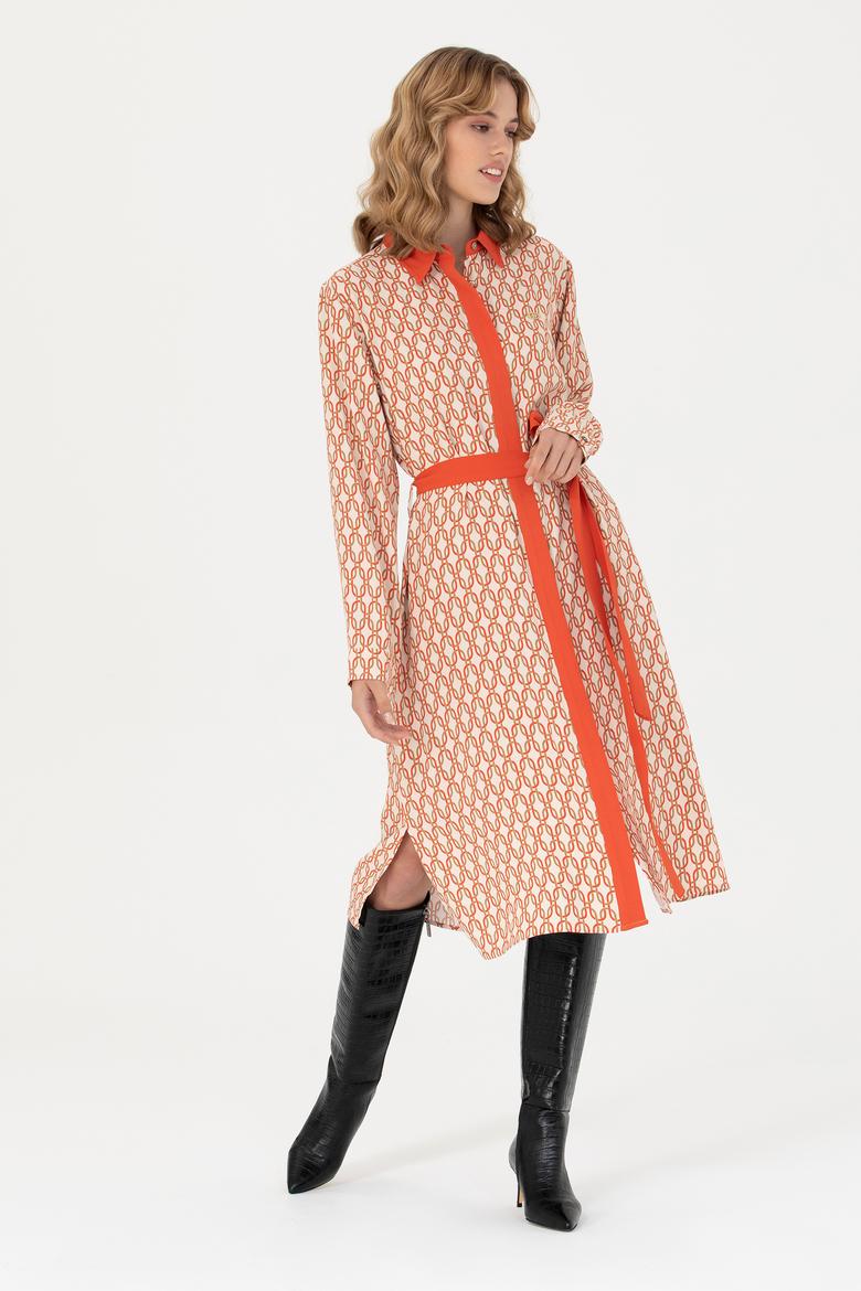 Kadın Krem Dokuma Elbise - 50271172014